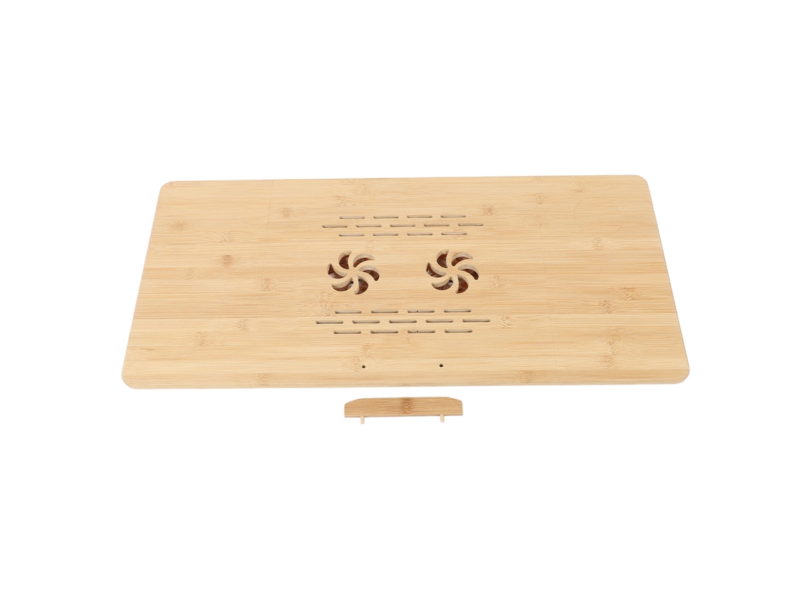 Mesa Para Portátil De Bambú Con Altura Y Ángulo Ajustables, Plegable Con Cajón De Almacenamiento