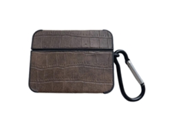Estuche cuadrado de cuero para auriculares con estampado de cocodrilo GIECY