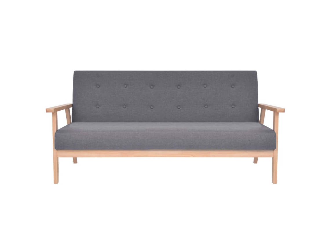 Sofá De 3 Plazas | Sofá De Salón | Sofá De Descanso De Tela Gris Oscura