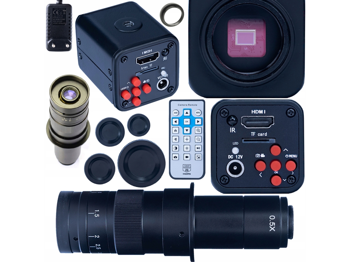 Microscopio Norma Black Pro 2 en 1: cámara HDMI 1080p + lente 180x | Alta precisión | Uso profesional