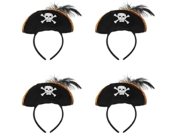 -sombrero Pirata De 4 Piezas, Accesorios De Tela Para La Cabeza De Halloween Con Diseño De Calavera