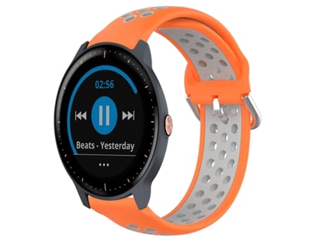 Correa de reloj inteligente para Garmin Vivoactive3 Music Correa de reloj deportivo transpirable perforada de silicona de 20 mm (naranja + gris)