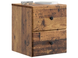 Maison Exclusive - Mesita De Noche De Pared Con Cajón 2 Pcs Madera Envejecida