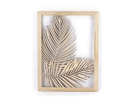 Marco de madera calado planta de Areca 40 x 30 cm