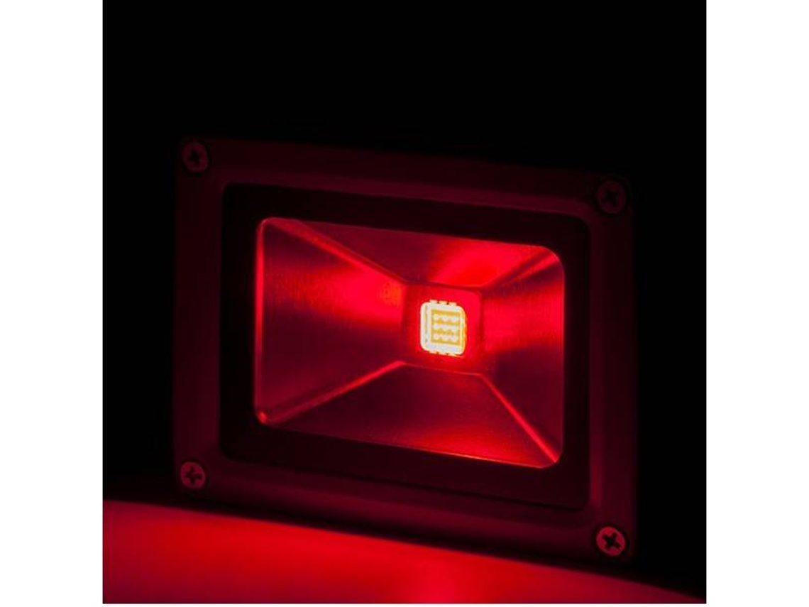 Proyector Led 10w 850lm Ip65 Brico Rojo 40.000h