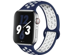 Correa Apple Watch Series 7 41mm G4M Deportiva Azul Oscuro y Blanco
