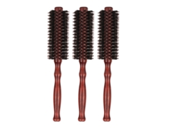 3pcs Cepillo De Pelo Redondo Resistente A Altas Temperaturas Antiestático Para Salón Estilo Vertical Textura Talla Media
