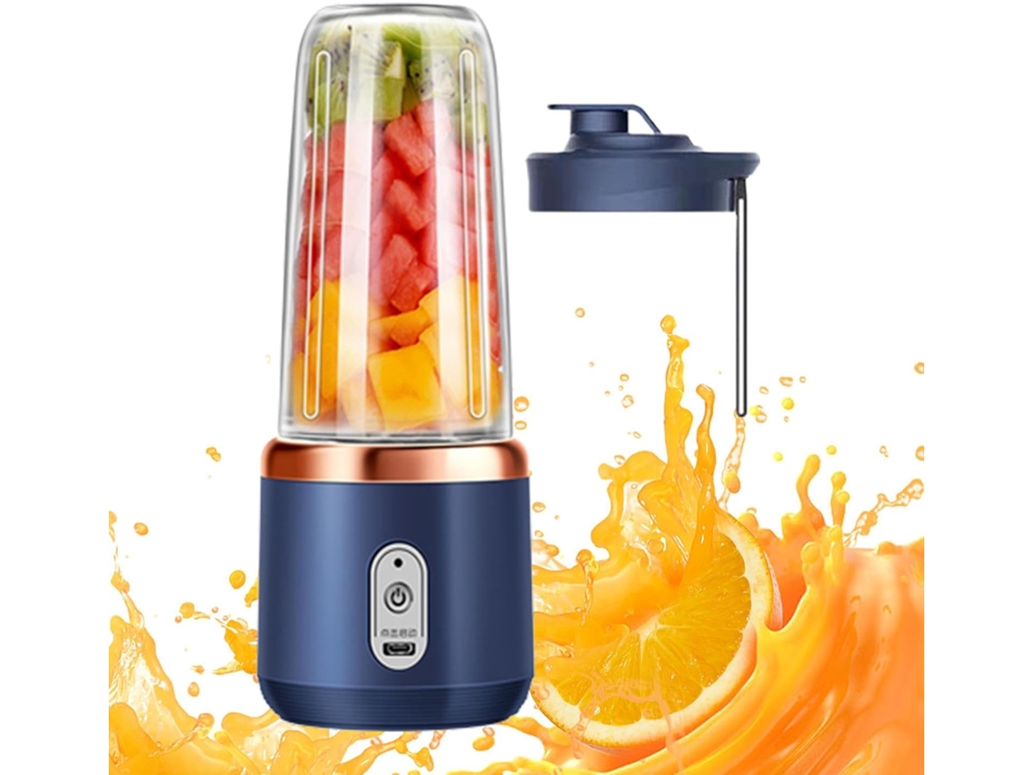 Licuadora portátil azul, recargable, eléctrica, para batidos/smoothies, gimnasio/hogar/camping ZYBLSSBB