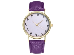 Reloj De Pulsera De Cuarzo Con Correa De Pu Zhoulianfa Dial Redondo Simple (morado)