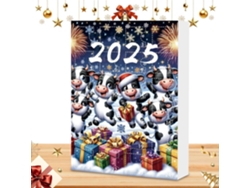 Calendário De Natal– Contagem Regressiva Para O Advento 2025| Design Em Acrílico“ Velho E Vaca”| Contém 24
