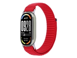 Bracelete Para Xiaomi Smart Band 10/9/8 - Nylon Trançado - Fecho De Velcro Vermelha
