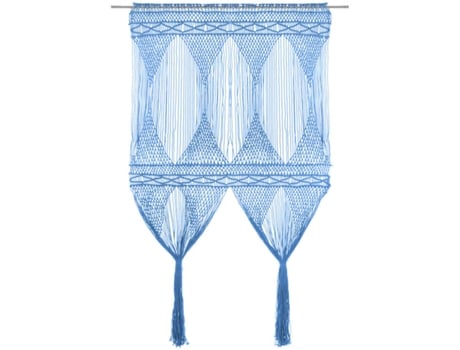 vidaXL Cortina de macramé algodón azul 140x240 cm