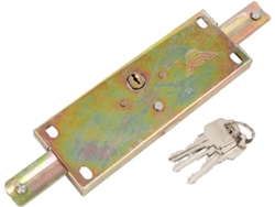 Cerradura Para Puerta Enrollable De 232 Mm De Largo. Color Bronce.