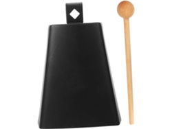 Campana de vaca de metal de 15 cm con baqueta para niños.
