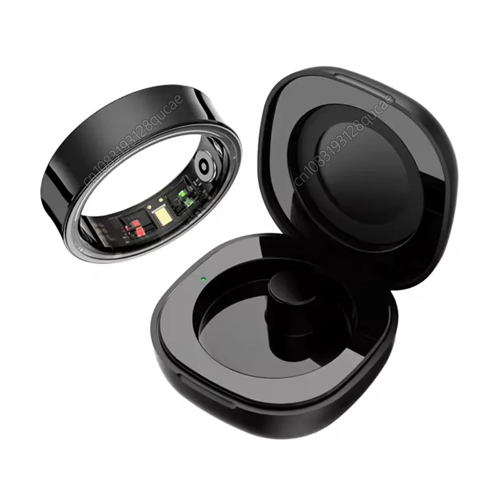 (negro, Estuche De Carga, Talla 10) Anillo Inteligente, Monitoriza La Temperatura Corporal Y La Salud, Resistente Al Agua.