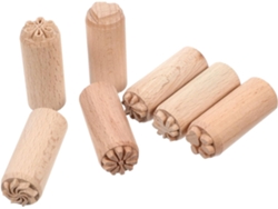 Sellos De Madera Natural Para Arcilla Y Plastilina, 7 Piezas, Fáciles De Usar Y Portátiles.