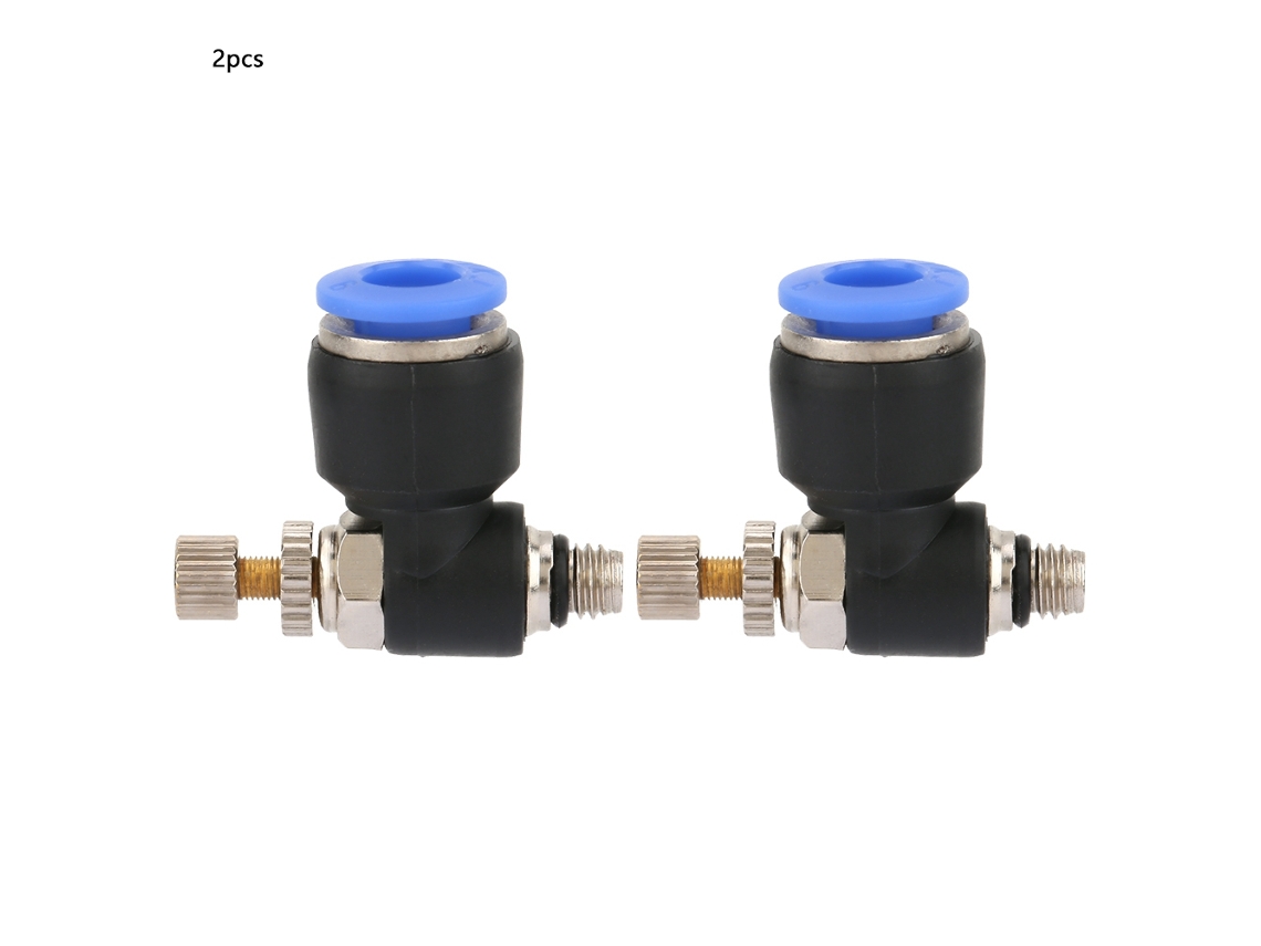 2 Unidades De Regulador De Flujo De Aire, Tubo, Válvula De Conexión Neumática, Conector Sl6-m5