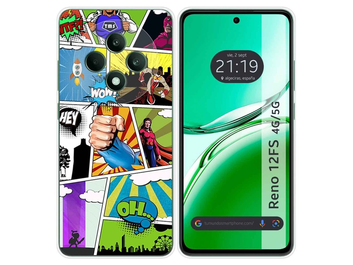 Funda Diseño Comic para Oppo Reno 12Fs 4G / 12 Fs 5G TUMUNDOSMARTPHONE Multicolor