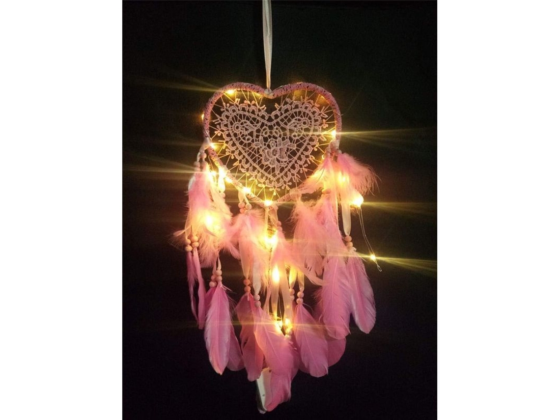 2026-atrapasueños Corazón Linjou Con Luz Led, Decoración Boho Artesanal Para Parejas Y Bodas