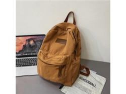 2026-mochila Escolar Estudiantil Unisex De Lona Verde Moda Con Compartimento Para Laptop 20-35l Marrón