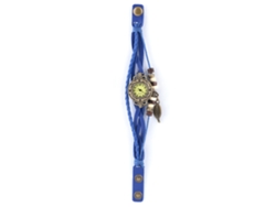 Relógio Pulseira Com Pingente Folha De Maple Mulher Duoya Analógico Quartz Azul