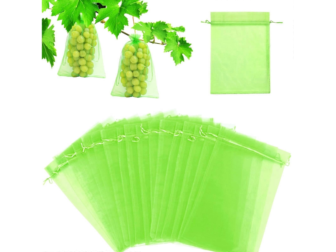 Bolsa Protectora De Frutas 60 Piezas 20x30cm Organza Con Cordón Para Uvas Manzanas Peras Contra Avispas Moscas Insectos Aves