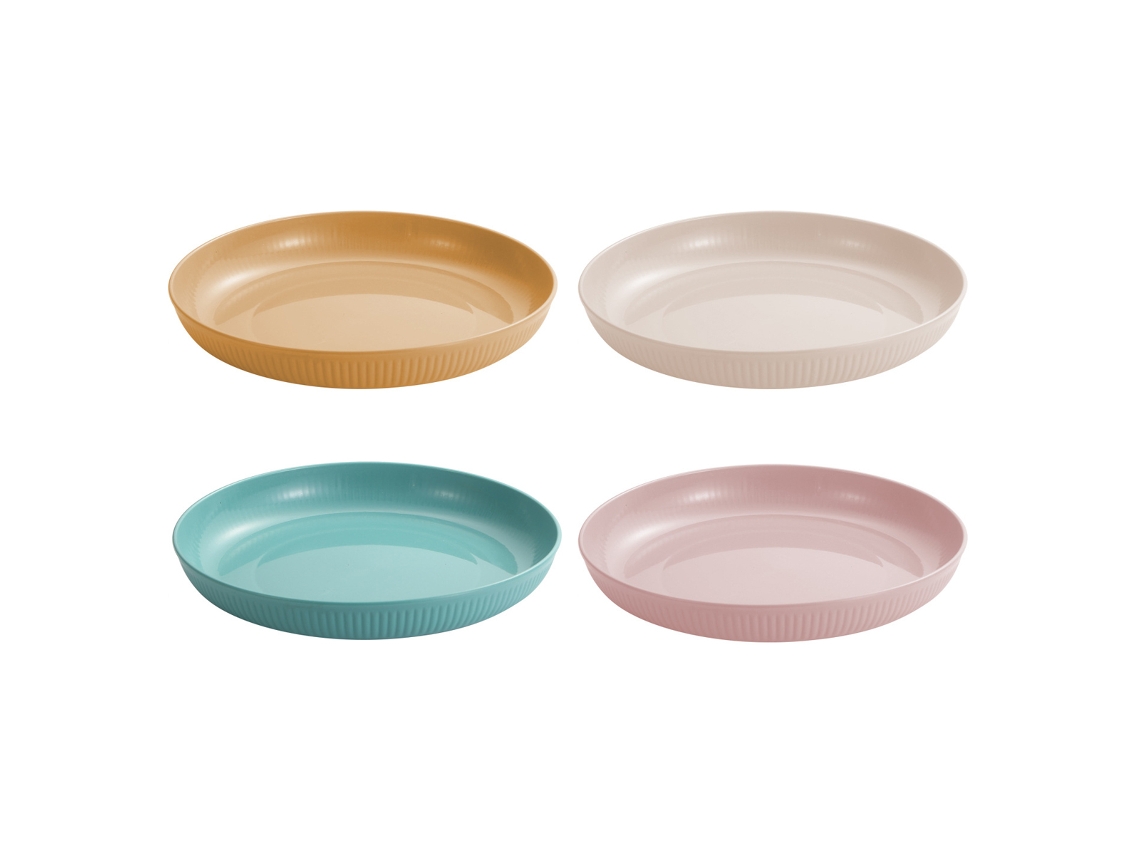 Juego de 4 platos de 9 pulgadas, resistentes y aptos para microondas MEOIRUERY