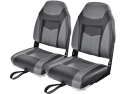Asiento de Barco Plegable con Respaldo Alto, Asientos Barco con Cojín Acolchado Suave, Asiento de Capitán Plegable COSTWAY