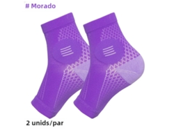 Calcetines de compresión de doble capa para neuropatía con protector de tobillo, calcetines de compresión antifatiga para soporte del pie Mdug (morado XL)