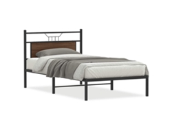 Maison Exclusive - Estructura De Cama Sin Colchón Madera Marrón Roble 100x200 Cm