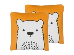 Juego de cojines decorativos BELIANI Waranasi de Algodón Naranja 45x45x12