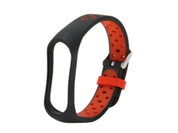 Correa de repuesto ajustable de silicona suave para Mi Band 7, negra y roja.