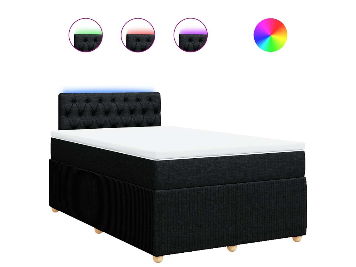 Maison Exclusive - Cama Box Spring Con Colchón Tela Negro 120x200 Cm