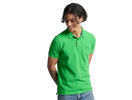 Polo para Hombre SUPERDRY (L - Algodón - Verde)