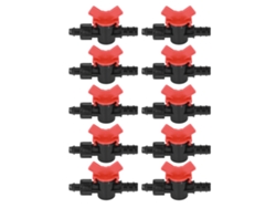 10 Piezas Válvula De Pelota Con Espiga 5/8 Pulgada Ajustable Para Riego Por Goteo Anti-fugas Interruptor