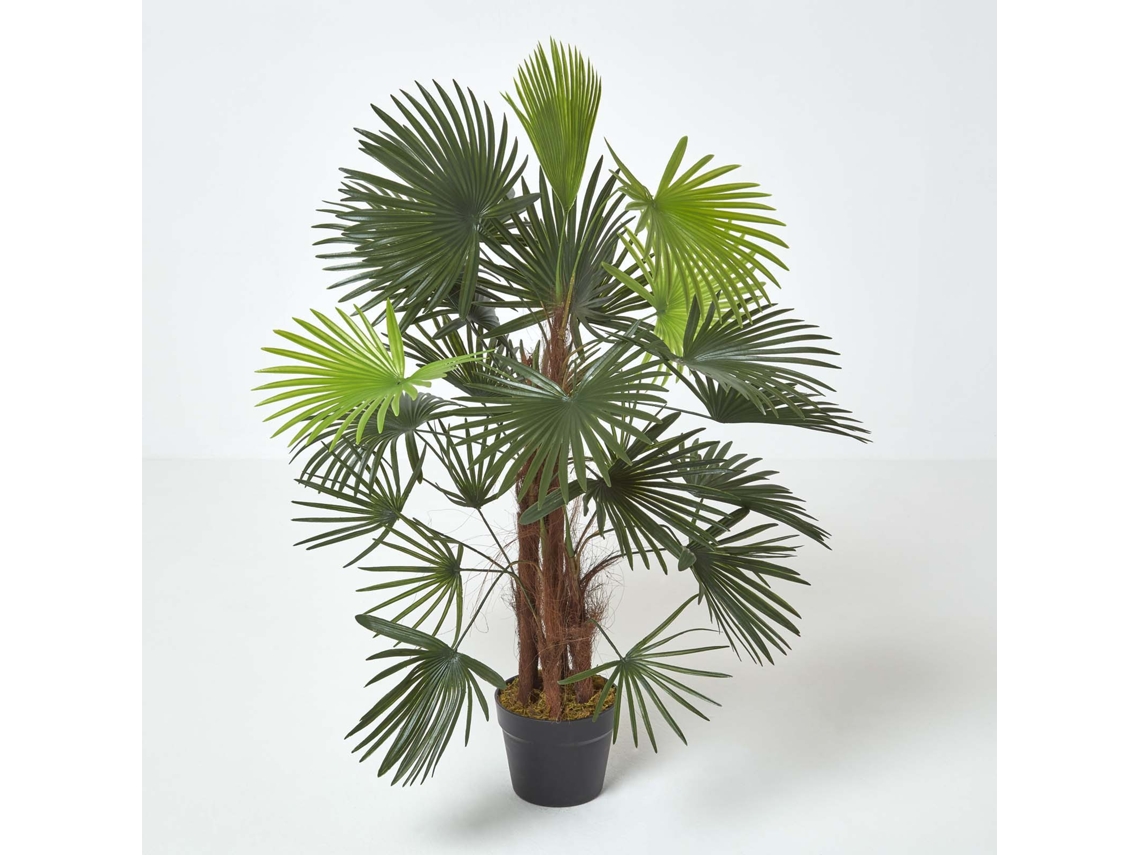 Homescapes - Palmera artificial verde Rhapis con maceta (90 cm)