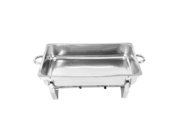 Placa de acero inoxidable plegable de 8 cuartos de galón, 21,5 x 13,5 x 10 pulgadas, para buffet OEM