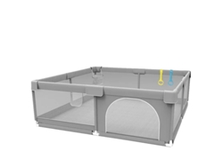 Cuna portátil, diseño seguro, construcción de metal resistente, gris claro, 1,2 x 1,6 m, OEM