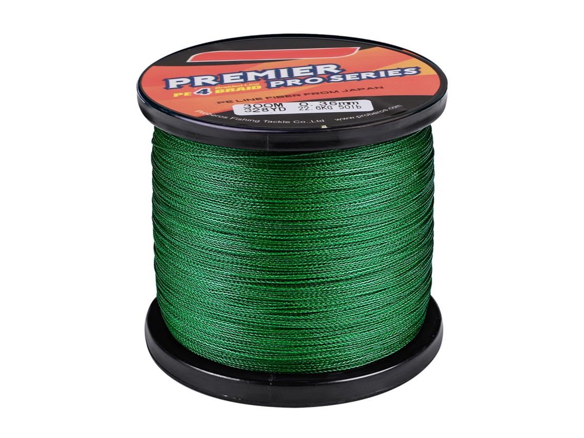 Hilo De Pesca Trenzado De Pe, 4 Hebras, 50 Lb, Resistente A La Abrasión, 300 M, Para Agua Salada Y Dulce, Verde.