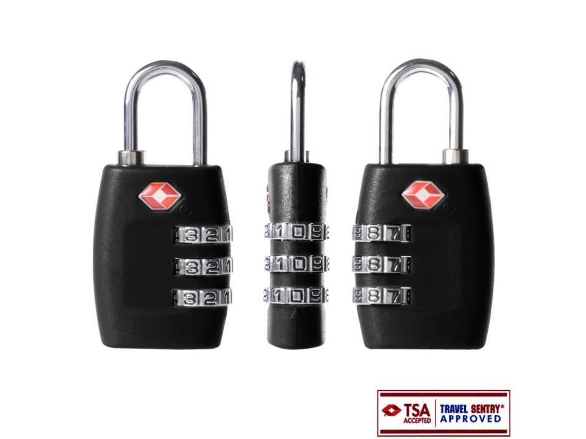 2 Piezas de Cerraduras para Maleta de Viaje con Combinación Codificada de Seguridad con Combinación de 3 Dígitos Negra TSA 335B XCSOURCE