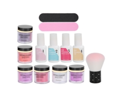 Kit De Polvo Para Inmersión De Uñas Con Base, Capa Superior, Pincel Y Herramientas De Manicura K1213