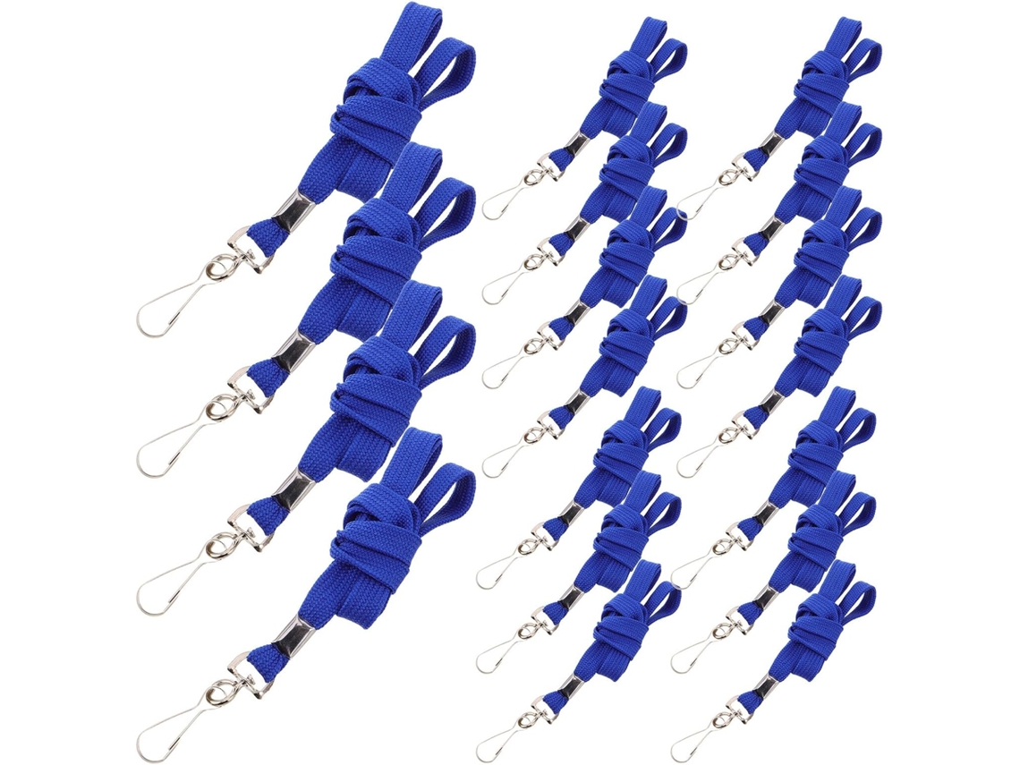 Paquete De 50 Cordones Planos Azules Para Portatarjetas De Identificación, Correas De Tela Duraderas Para El Cuello.