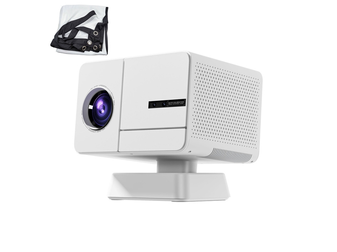 Proyector inteligente Szsmart P50m con pantalla nativa de 60'' 4:3 1080p, 800 ANSI, Android 14, enfoque automático, corrección trapezoidal, 2 gamepads + 36 000 juegos