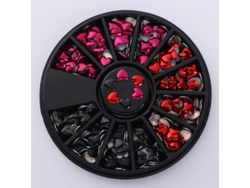 Accesorios para uñas decoradas con pedrería, cristales y apliques de pedrería.