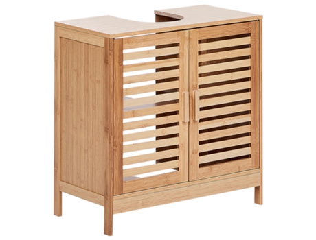 Mueble de Baño BELIANI Missoula de Madera de Bambú Madera Clara 60X30X60