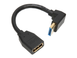 Cabo Extensor Displayport 1.4 90 Graus Macho Para Fêmea 8k 60hz 4k 144hz 0.15m