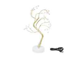 Lámpara de mesa Bonsai 2026 con cable USB de cobre, luz cálida perlada, 36L, para el hogar, Navidad, oficina, luz nocturna, estable, ajustable, segura.