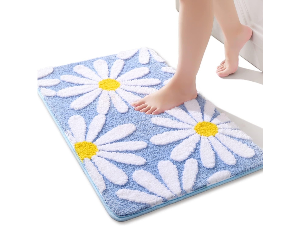 Alfombrilla De Baño Antideslizante Daisy, Suave Y Absorbente (azul/50x80cm) Gertiz