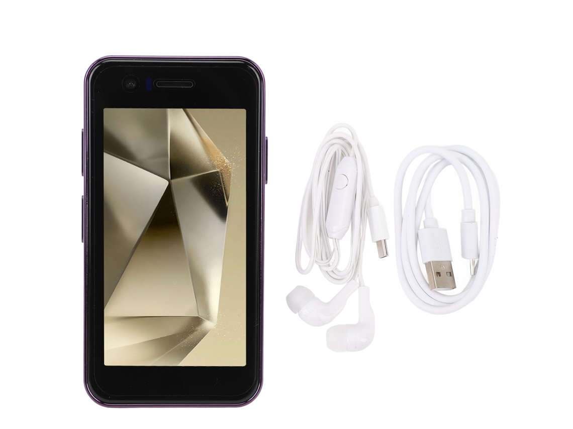 Smartphone S24 Pequeño De 3,5 Pulgadas, Desbloqueo Facial, Doble Sim, 4 Gb De Ram, 64 Gb De Almacenamiento, Cámara De 5 Mp Y 8 Mp, Android 10.0, Color Morado.
