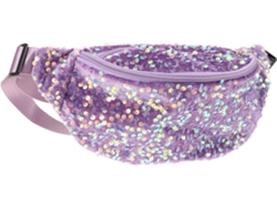 Bolso Bandolera Morado Con Lentejuelas Para Mujer, Bolsillo Para Teléfono Con Cremallera Y Correa.